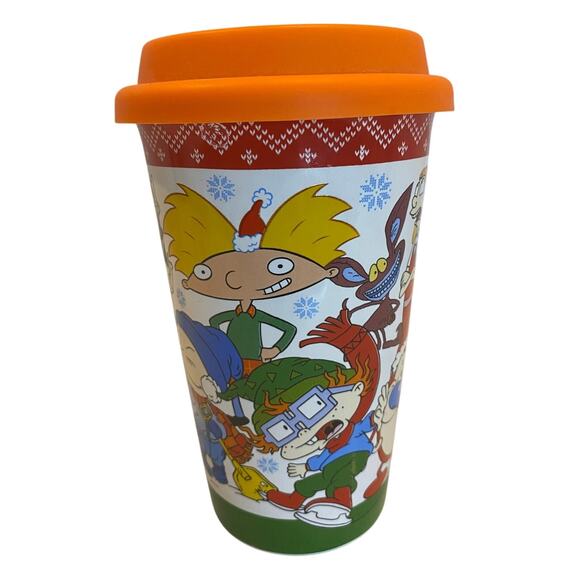 VIACOM 2018 Nickelodeon NICKTOONS 5¾"TRAVEL MUG Rugrat CAT/DOG Reptar REN&STIMPY - Picture 1 of 8